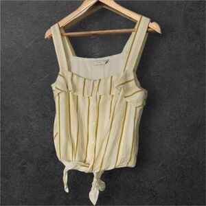 Lush Wide Strap Striped Shirt Butter Yellow